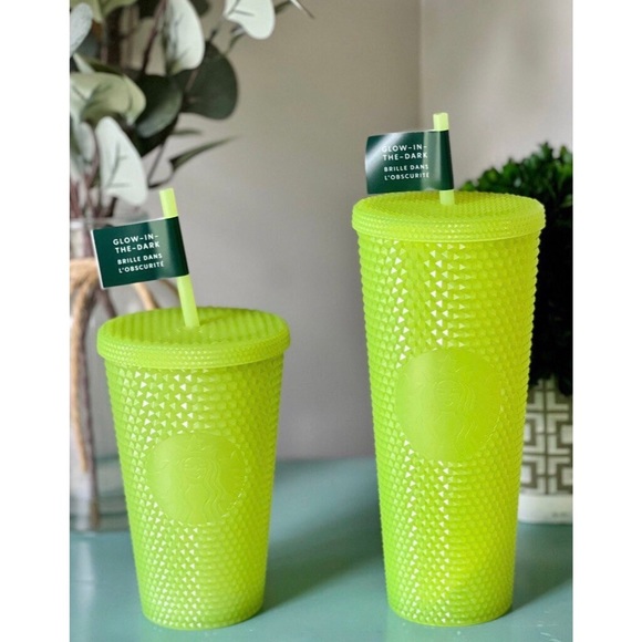 Starbucks Lemongrass GITD Bling Studded Cup Halloween Glow in the Dark Tumbler - Picture 4 of 11
